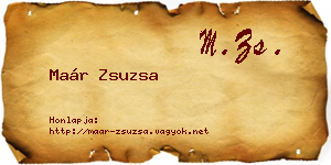 Maár Zsuzsa névjegykártya